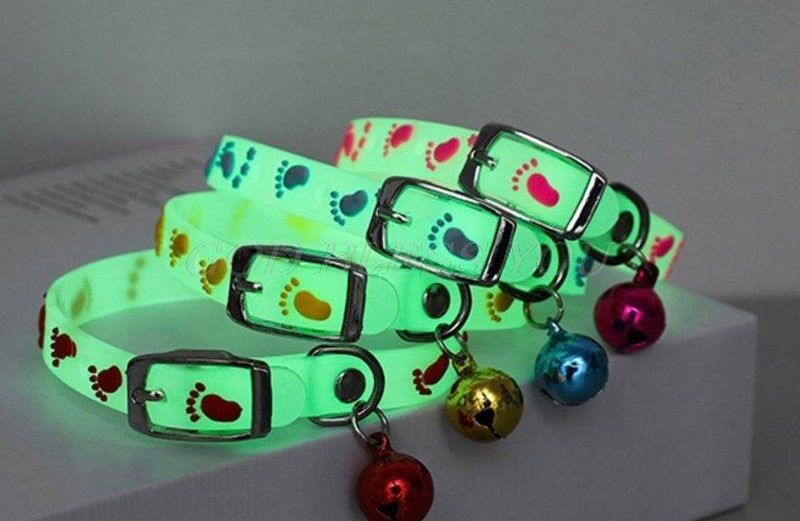 Pet Glowing Collars with Bells Glow at Night