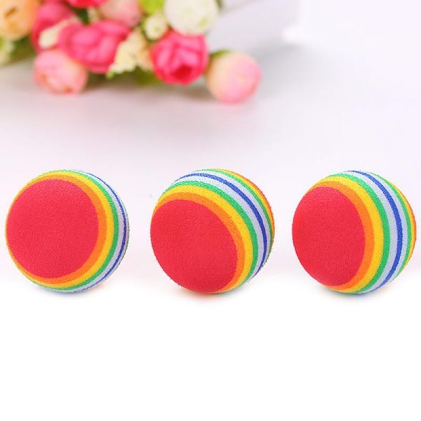 1pcs Rainbow Ball Cat Toy Colorful Ball